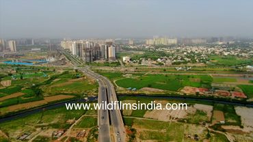 The Faridabad-Noida-Ghaziabad (FNG) Expressway, as seen from from the sky