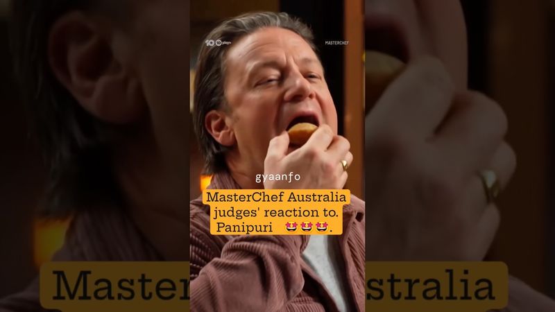 Eating Pani Puri MasterChef Australia #panipuri #streetfood #indianfood #masterchef #shorts #news