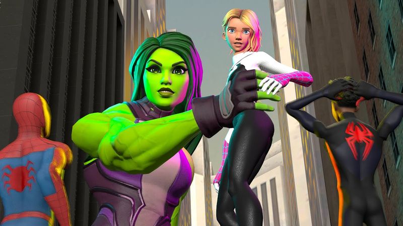 GWEN STACY VS SHE HULK - GIANTESS BATTLE!