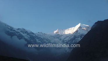 Panwali Dwar peak near the Nanda Devi Sanctuary as seen from below Sunderdhunga Khal, in time lapse