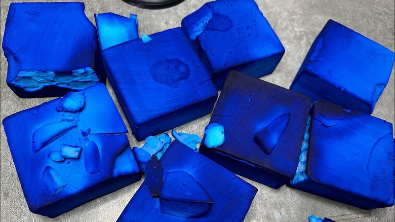 Vibrant blue dyed blocks 💙 GYM CHALK ASMR