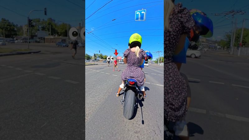 Зачем он едет за НАМИ?😅 Когда обогнали мотоциклиста на BMW S1000RR🏍️😂 #bikelover #мото #motoraido