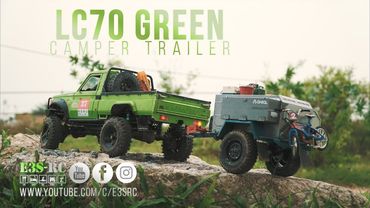 E3S-RC LAND CRUiSER 70 |  Killerbody | TRX4 Traxxas | Camper Tent Trailer | 4K MOViE