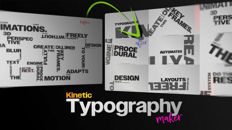 Kinetic Typography Maker 3D | Procedural Text Animation Engine for Custom Layouts No-Keyframes