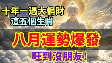 十年一遇大偏財 這五個生肖八月運勢爆發，旺到沒朋友！#生肖 #十二生肖 #運勢 #生肖運勢 #玄學 #風水 #命理