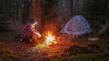 Холодная Ночь В палатке.  Поход с собакой  . Испытание палатки
