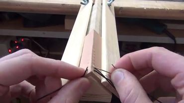 Шьем кожу встык, угол 90 градусов.