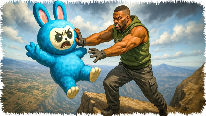 Джонни жауыз ЛАБУБУ-ды таудан лықтырып жіберді (GTA V)