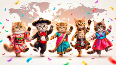 World Kittens Tour! 🌍🐾 Tiny Cats in National Costumes Dancing Around the World 😻💃