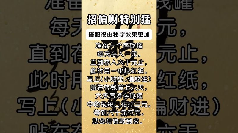 《祝由招偏财秘法》招偏财特别猛!接了!转发!功德无量!#祝由 #祝由十三科 #道家文化 #民间妙招 #非遗文化 #正能量 #国学文化 #佛教文化 #转运 #发财 #偏财 #传统文化