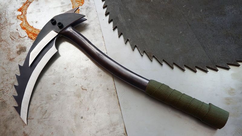 Making a Post Apocalyptic One-Handed Scythe From an Old Saw