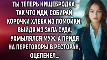 Ты теперь нищебродка, так что иди, собирай корочки, выйдя из зала суда, ухмылялся муж. А придя…