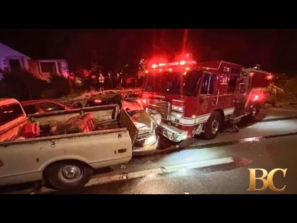 Stolen fire truck in Washington state leaves a trail of wrecked vehicles