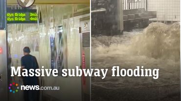 Heavy subway flooding chaos in New York after intense rain