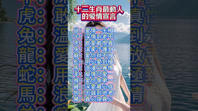 十二生肖最動人的愛情宣言！看看你屬於哪一種深情？