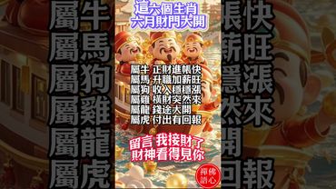 【六月正財來敲門】留言，我接財，讓財神看見你！#生肖 #十二生肖 #運勢 #生肖運勢 #玄學 #風水 #命理 #shorts #人生感悟 #易经 #生肖命理 #正能量 #国学文化