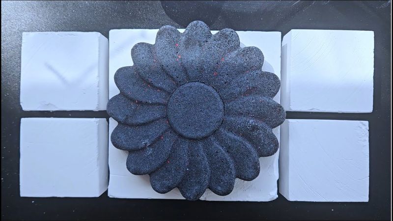 Black Charcoal Flower on Fresh Gym Chalk | ASMR | Oddly Satisfying