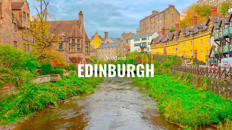 Dean Village To Edinburgh Castle Walking Tour [Ultra HD + HDR]