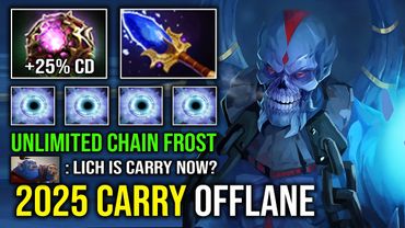 How to Carry Offlane Lich in 2025 with 1 Shot Chain Frost OC Full Aghanim Skill Spam Dota 2