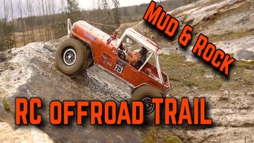 RC 4x4 muddy offroad trail. Mud & Rock Crawling - Axial SCX10 - Traxxas TRX-4