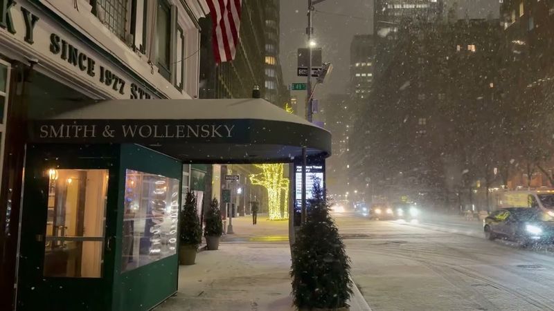 slow motion snowfall in NYC