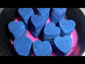 30 Crispy Blue Hearts | SO DUSTY! | Asmr | PowderCAFE