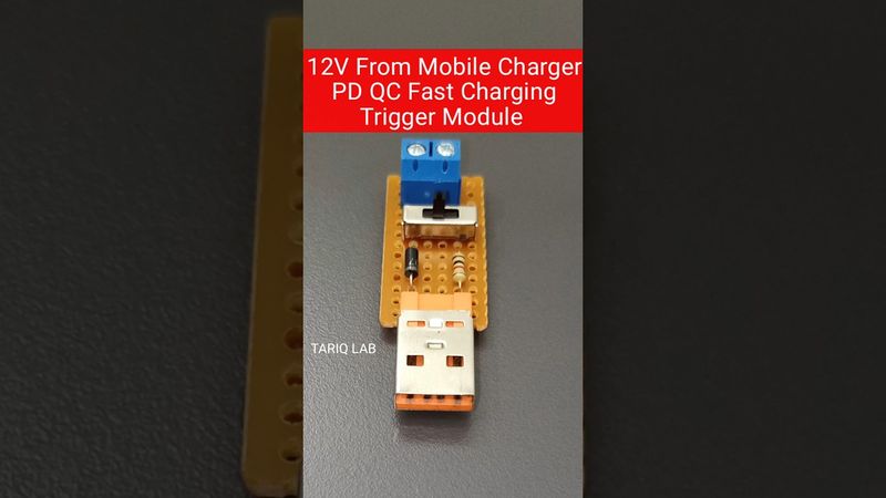 12V From Mobile Charger | PD QC Fast Charging Trigger Board