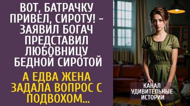 Вот, батрачку привел! - заявил богач представил любовницу бедной сиротой… А едва жена задала вопрос…
