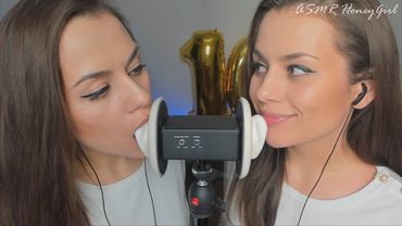 ASMR 100К Twin Check Your Ear Inside / Test for Tingle Immunity😊👅✨