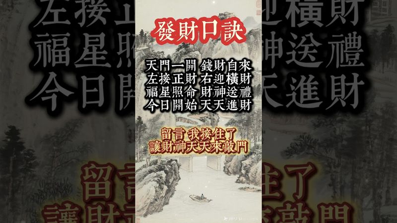【發財口訣】每日唸一次，錢財滾滾來！發財口訣太靈驗了！