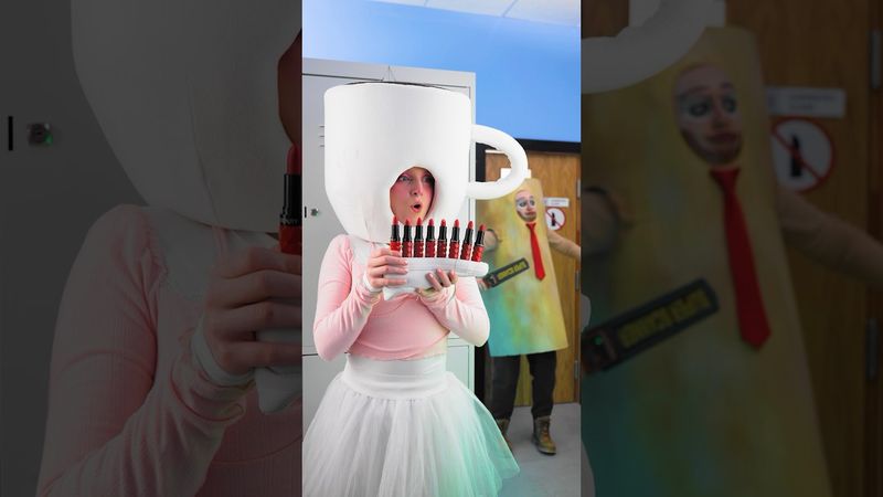 Ballerina Girl Sneaks Lipstick In School 💄 #makeup #shorts