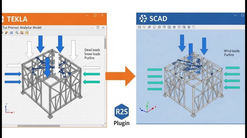 [НИП-Склад] 04  Генерация расчетной модели в TEKLA| Приложение нагрузок и экспорт в SCAD