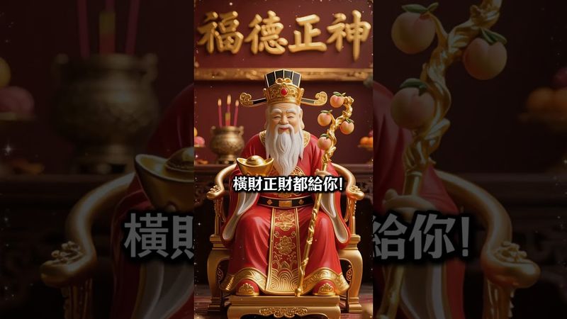 【福德正神發話了！你要多少財？】說吧，橫財正財一起給你！接了，轉發，好運來！#生肖 #財運 #運勢 #屬相 #風水 #命理