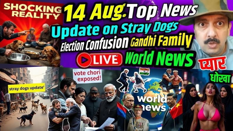 14 Aug. Top News | Update on Stray Dogs | Election Confusion में फंस गया Gandhi परिवार  | World News
