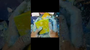 Lime Dyed Block #oddlysatisfying #crunchycrumbles #relax #soap #slime #satisfying #viralvideo