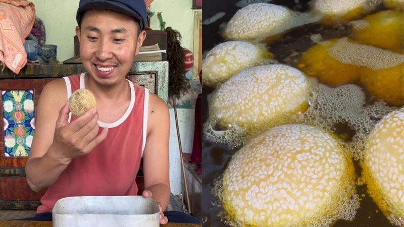 炸麻团，这也太好吃了#food #foodie #家庭菜 #funny #delicious