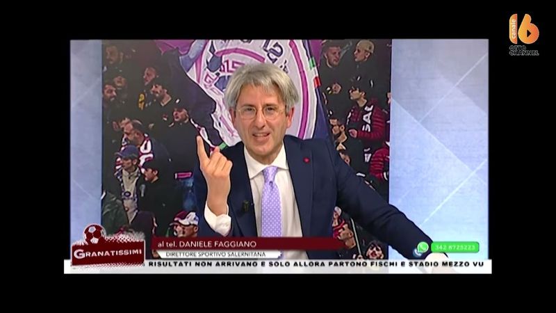 Salernitana, l'intervento del ds Daniele Faggiano a Granatissimi