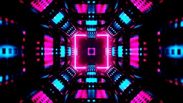 ✨ VisionKanal 4K – Futuristic Pink and Blue Neon Digital Corridor | No Audio [2 Hours]