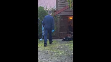 The scene of a police shooting in Yarra Junction, Victoria