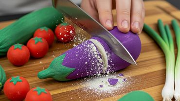 [ASMR] Crushing Chalk Fruits and Vegetables | Relaxing Crunchy Sounds