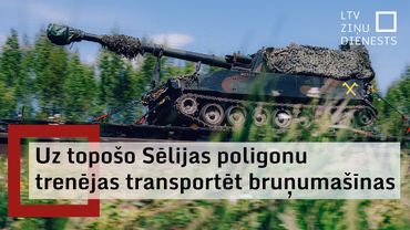 No Ādažiem uz Sēliju pārvietots vilciena sastāvs ar armijas tehniku