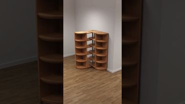 Design of solid wood inverted folding bookshelf #furnituredesign #interiordesign #home #furniture