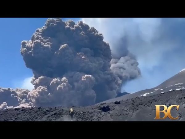 Italy’s Mount Etna volcano erupts with a massive ash cloud and a “lava fountain”