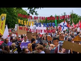 Hundreds take to the streets of the Hague in demonstration against NATO days before major summit