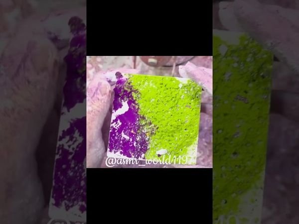 Green Purple Block #oddlysatisfying #relax #satisfying #relaxing #slime #gymchalkasmr #holi #asmr