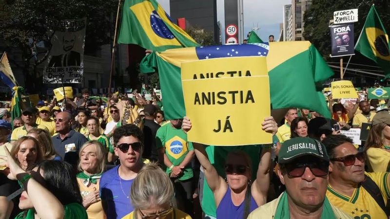 Bolsonaro supporters protest government and judiciary amid US tariffs | AFP
