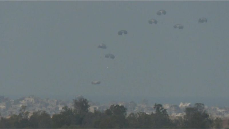 Several aid airdrop operations carried out over central Gaza | AFP