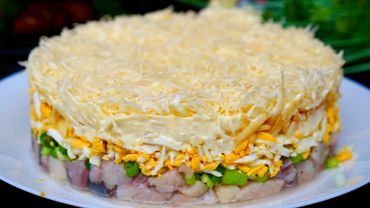 Very tasty salad with herring