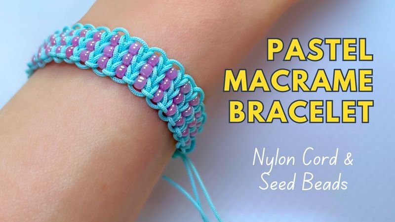 I Made This Aesthetic Bracelet and Now I Can’t Stop Wearing It 💙✨Macrame bracelet at home with beads