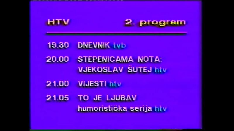 Окончание футбола, диктор, программа передач и конец эфира (HTV 2 СР Хорватия, Югославия,09.07.1990)